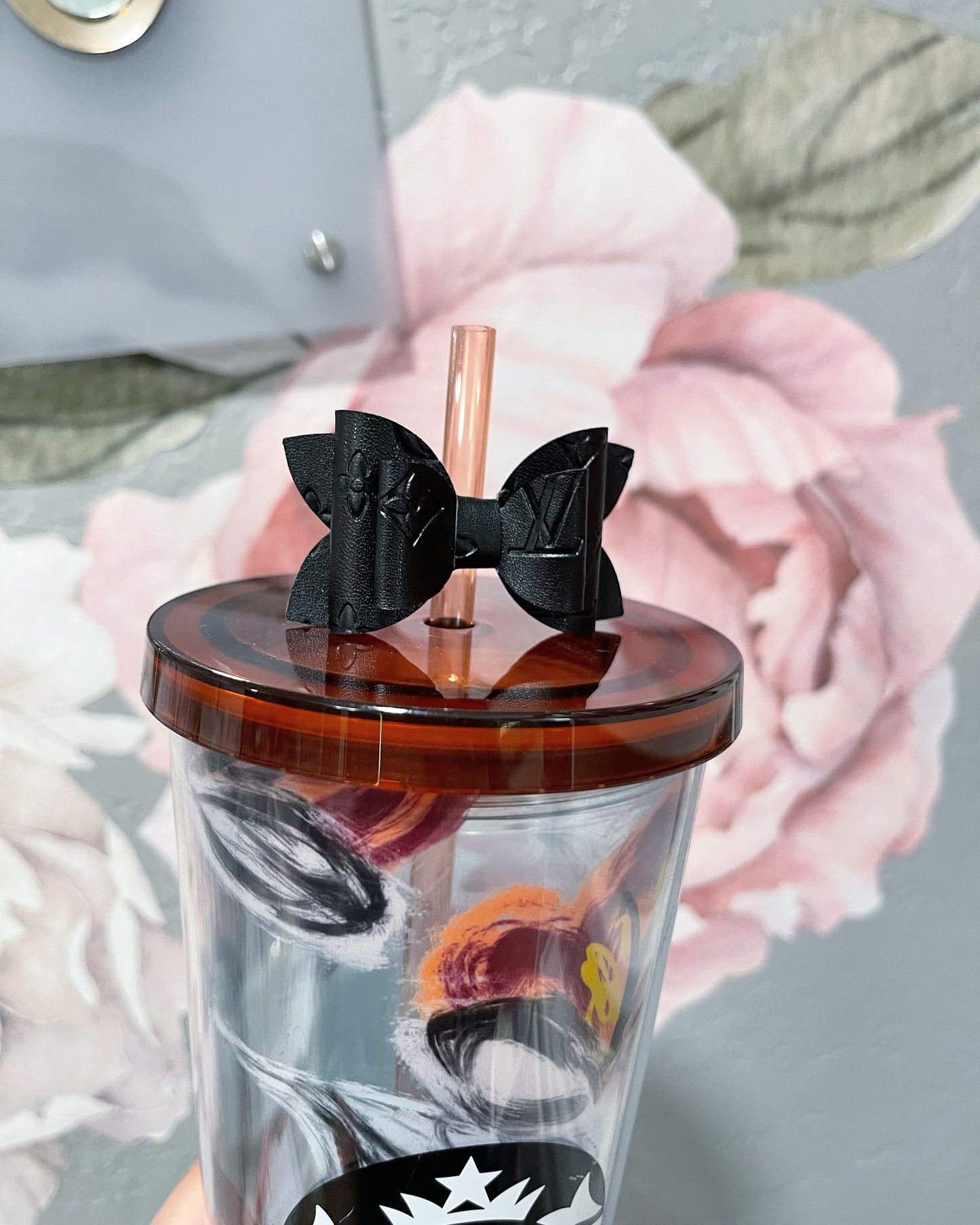 Embossed LoVe Bow Straw Topper